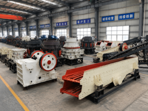 Eyun Mining Equipment assembly workshop for crusher manufacturing in China