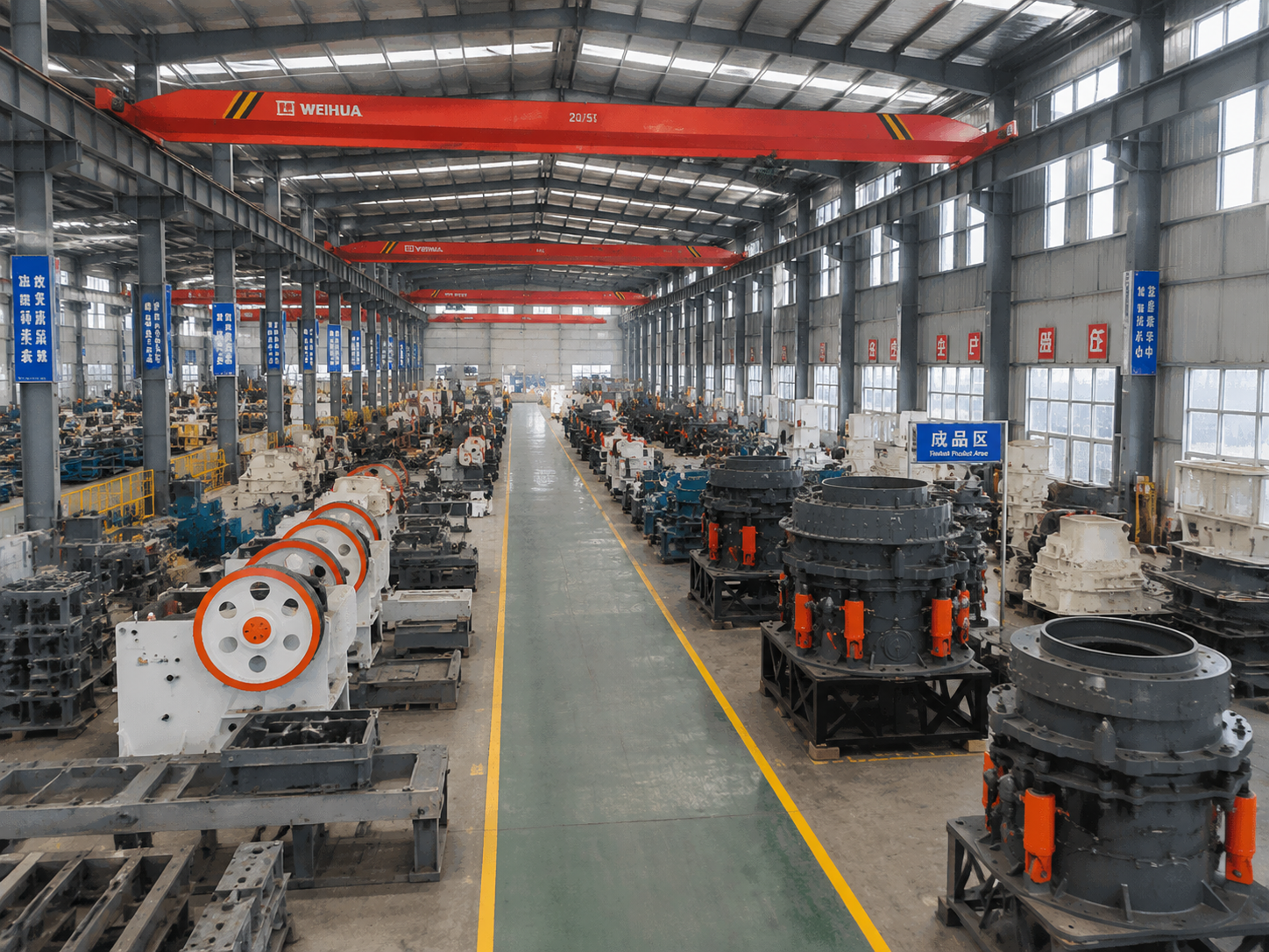 Eyun Mining Equipment production workshop for crusher manufacturing