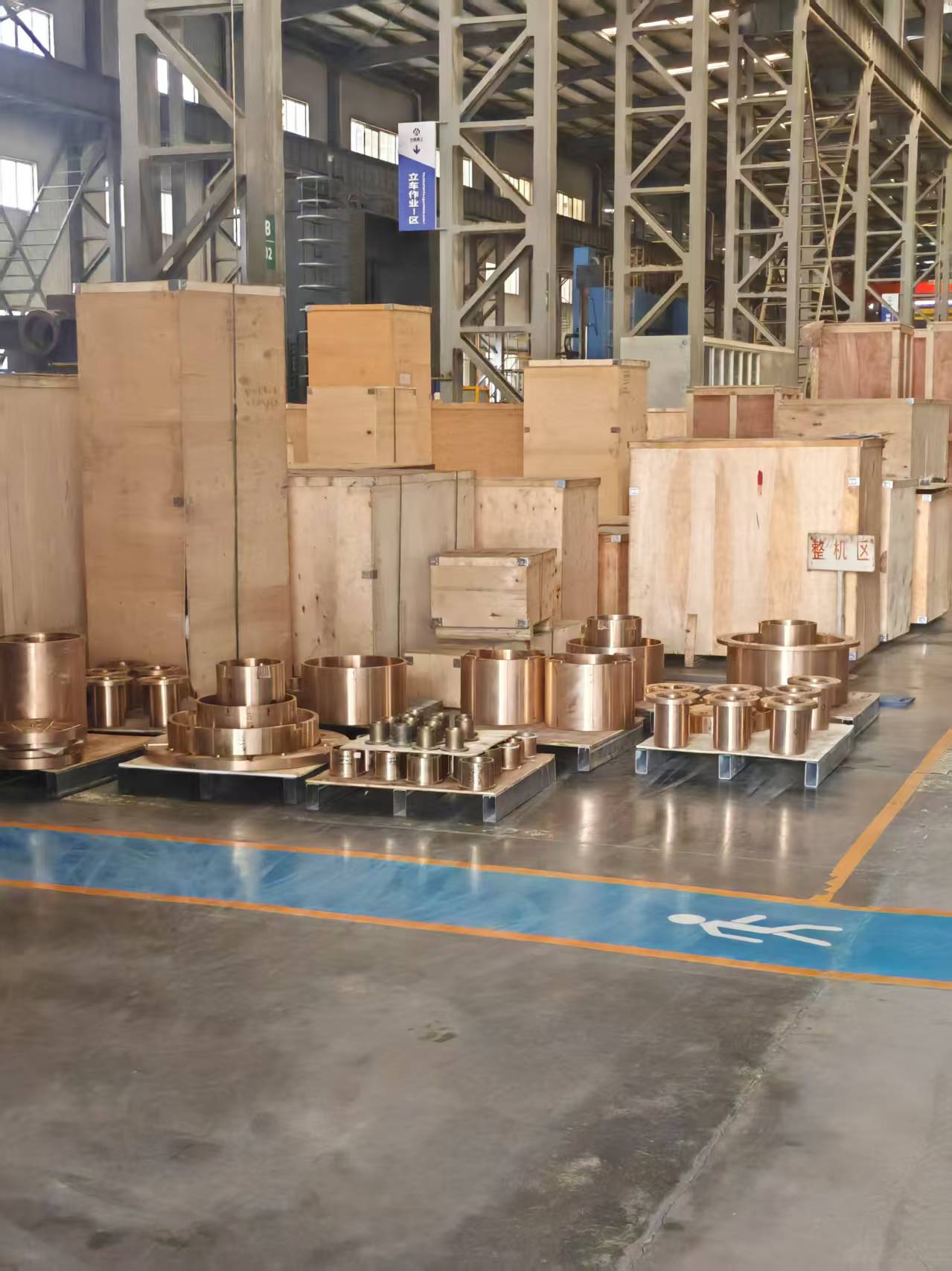 Mining equipment packed in factory workshop and ready for international shipment